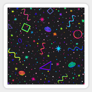 90's 2000's Carpet Pattern Design - y2k Neon Bowling Alley Arcade Movie Theater Skate Rink Carpet Dreamcore Nostalgia Sticker